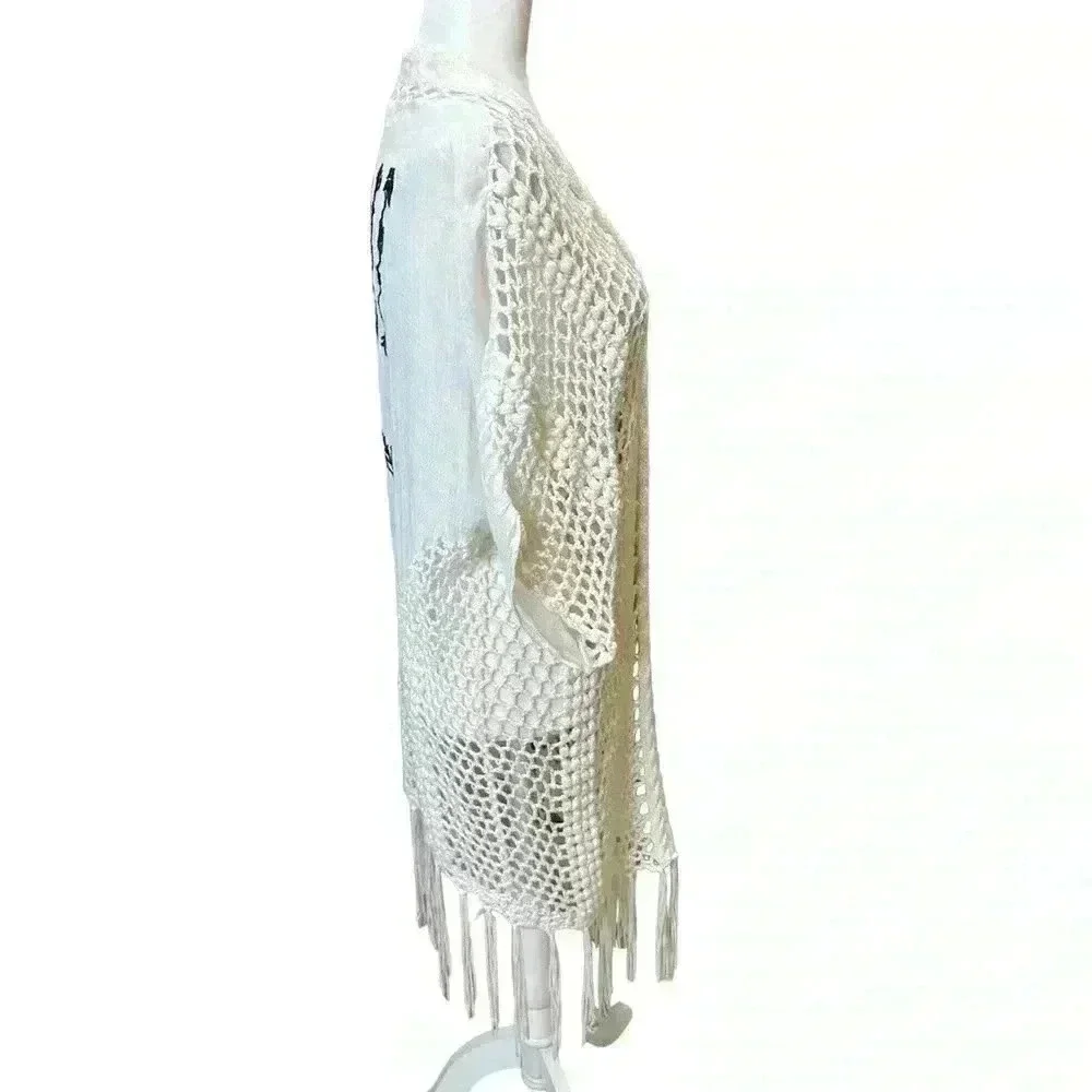 Westbound Crochet Tribal Kimono Size M